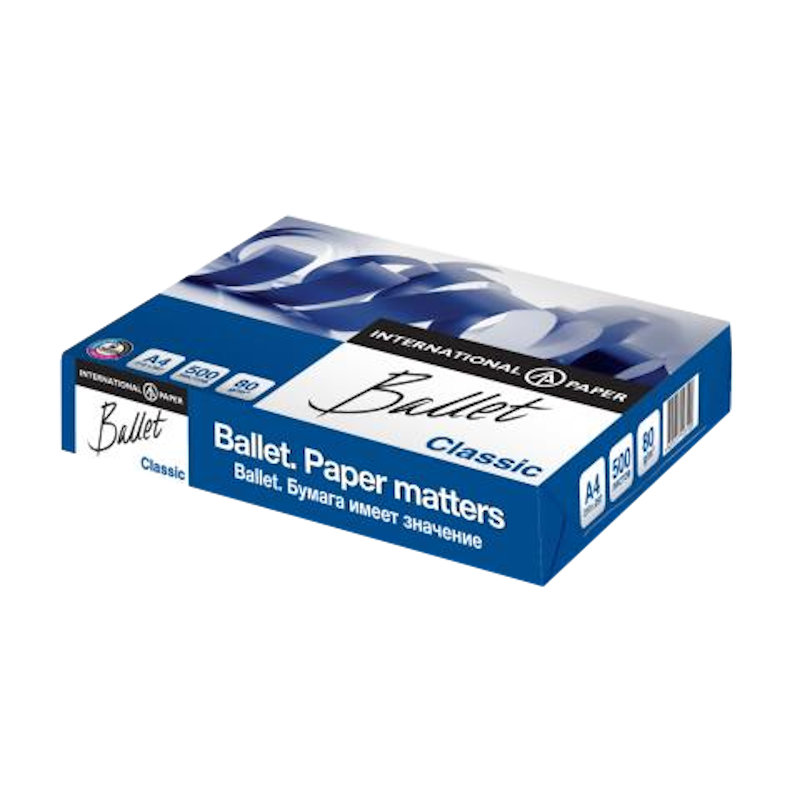 Папір для друку INTERNATIONAL PAPER Ballet Classic A4, 80 г/м2, 500 арк, білий